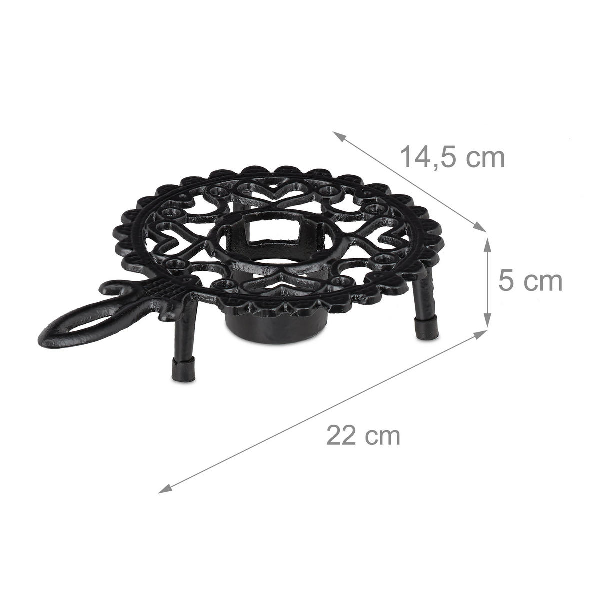STÖVCHEN - Schwarz, Metall (14.5/5cm) - Relaxdays