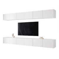 TV-LOWBOARD ANGEL V mit LED-Beleuchtung, 300 cm Weiß matt - Weiß, Holzwerkstoff (300/36/40cm) - Idohome