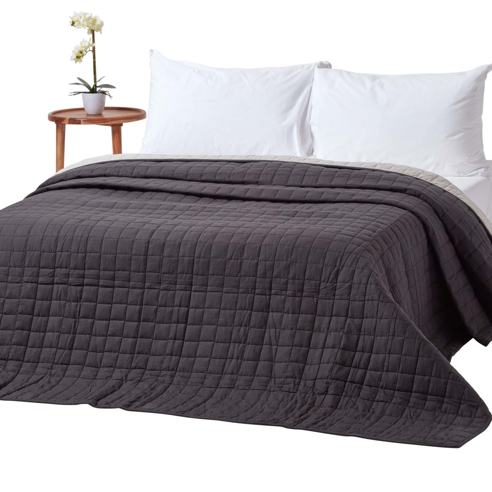 TAGESDECKE gesteppt mit Wende-Design, 150/200 cm - Schwarz, Textil (150/200cm) - Homescapes