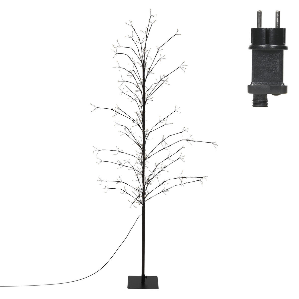 LED-BAUM 180 cm 480LED Warmweiß Timer Außen Flexibel Zweige - Schwarz, Kunststoff (180cm) - ECD-Germany