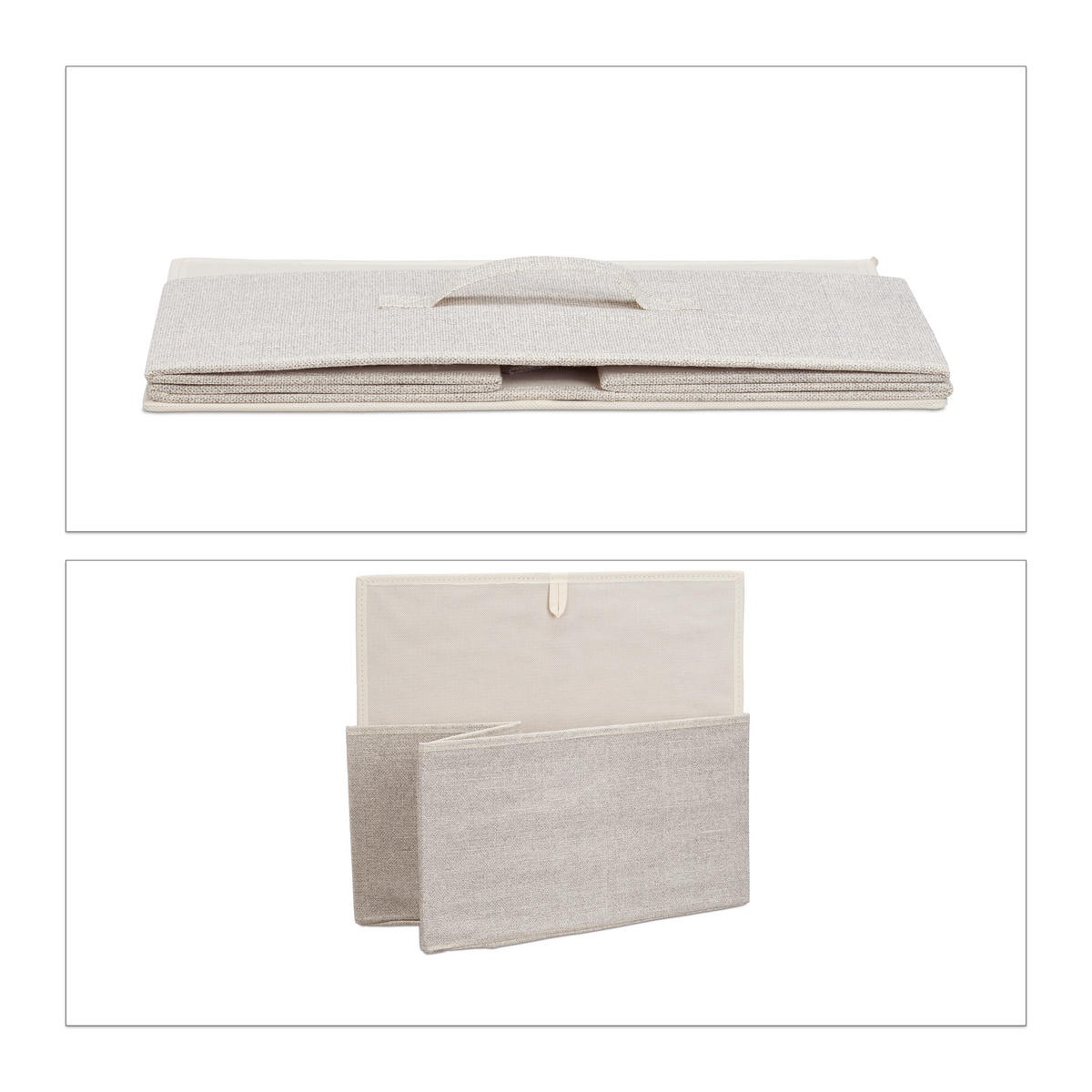 SCHUBLADENBOX - Creme, Holzwerkstoff/Textil (48/53/40cm) - Relaxdays