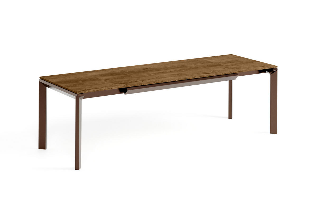 ESSTISCH FADO - Rostfarben/Braun, Holzwerkstoff (90/160/76cm) - Meblini