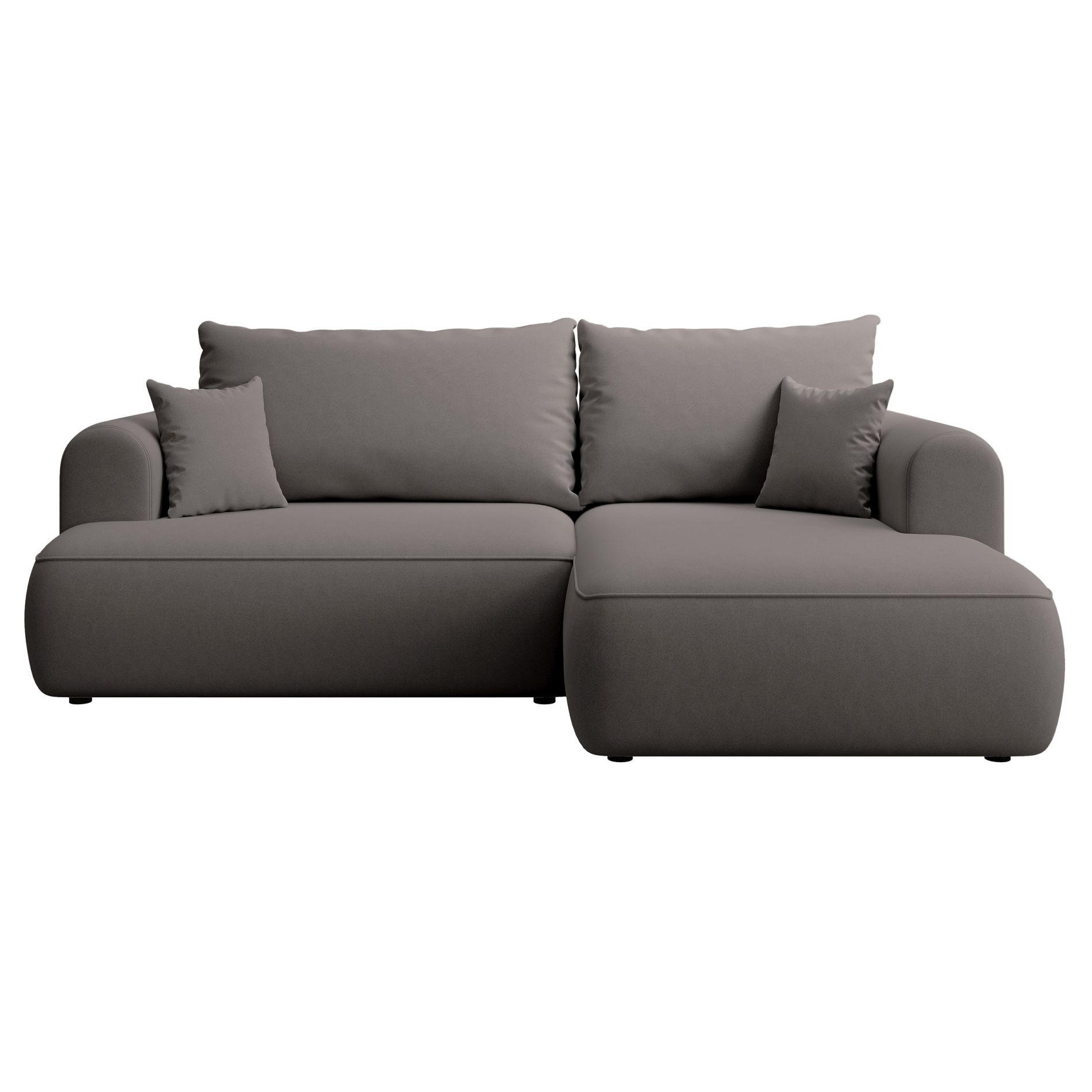 ECKSCHLAFSOFA Ovo Mini Dunkelgrau Easy-Clean-Samtbezug - Dunkelgrau/Schwarz, Kunststoff/Textil (238/156cm) - Selsey