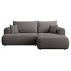 ECKSCHLAFSOFA Ovo Mini Dunkelgrau Easy-Clean-Samtbezug - Dunkelgrau/Schwarz, Kunststoff/Textil (238/156cm) - Selsey