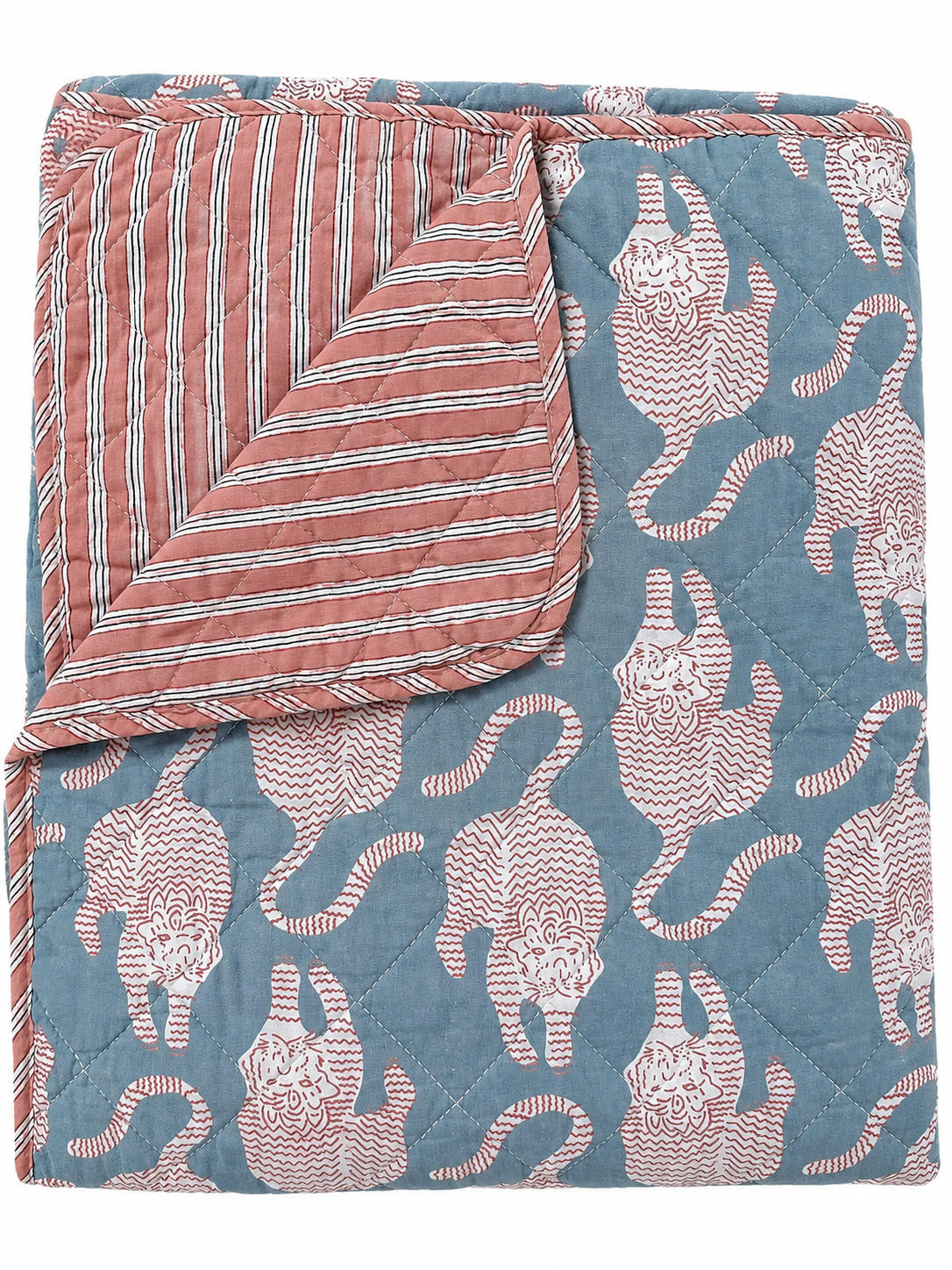 WOHNDECKE Baumwolle 140x220 cm Quilt-Optik – Gesteppt, Weich & Modern - Multicolor, Naturmaterialien (140/220cm) - AU Maison