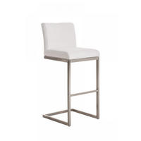 BARHOCKER Stoff Weiß - Chromfarben/Weiß, Textil/Metall (42/104/48cm) - CLP