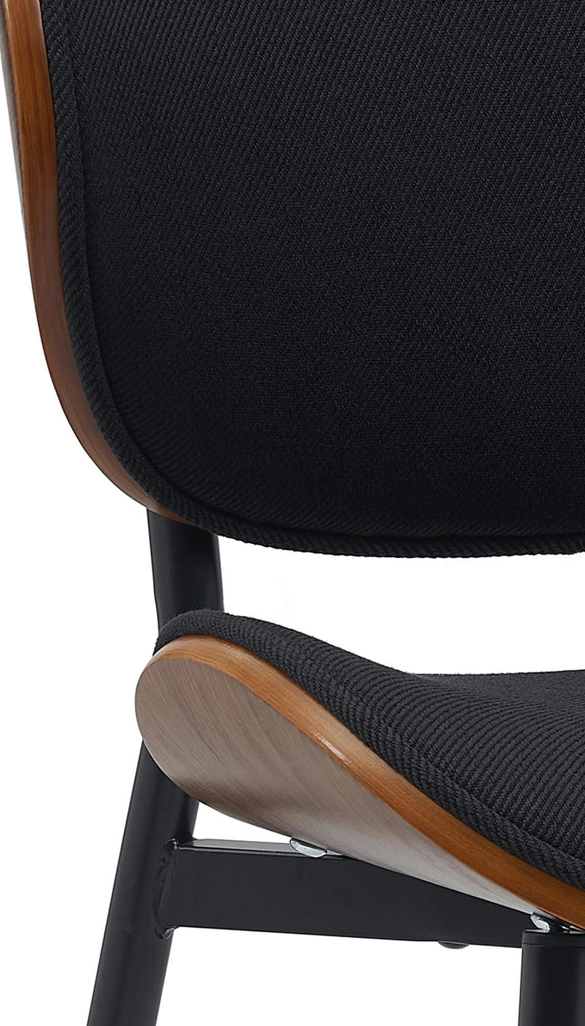STUHL Stoff walnuss/schwarz - Walnussfarben/Schwarz, Textil/Metall (50/80/54cm) - CLP