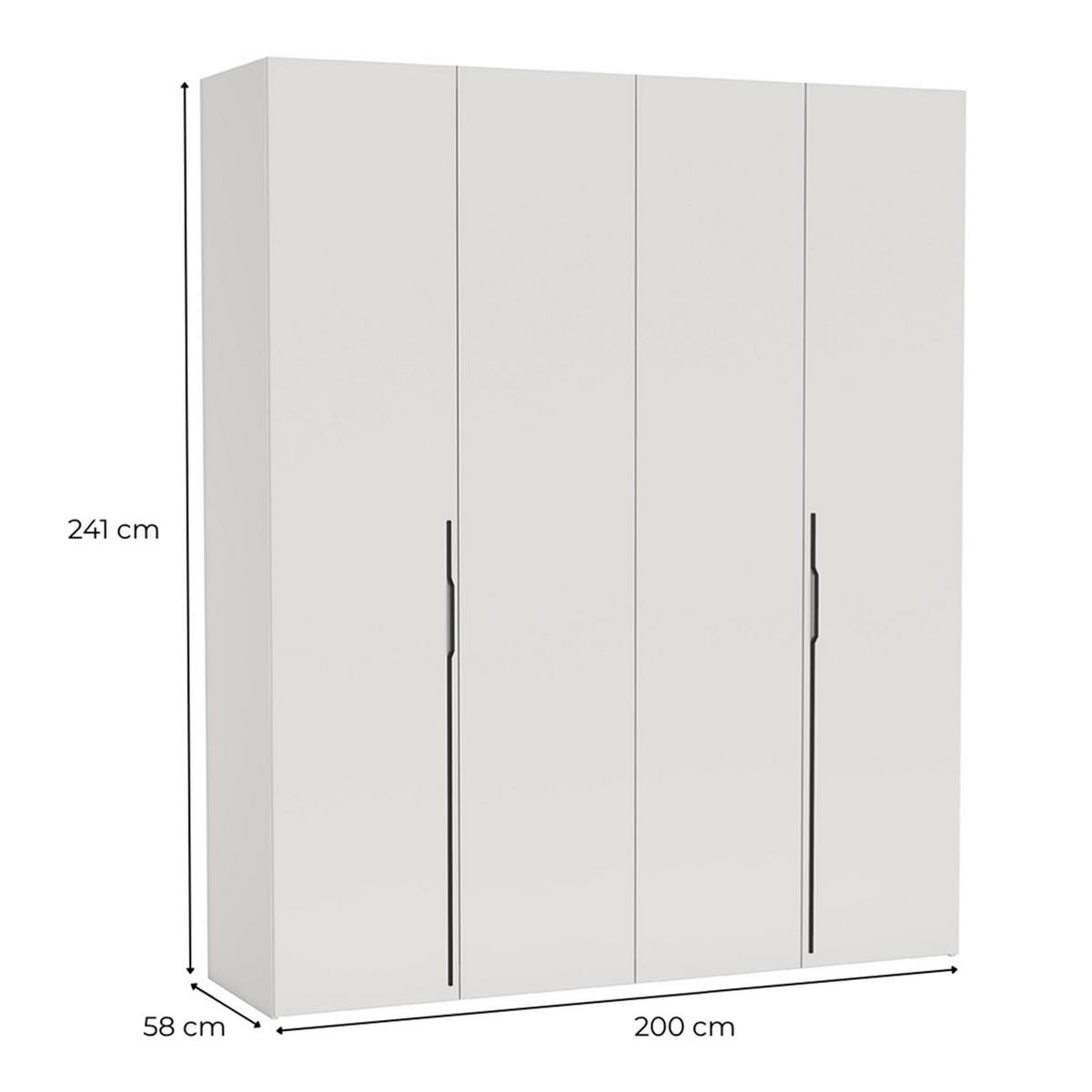 FALTTÜRENSCHRANK Omodeo 200 cm breit in Artisan-Eiche – mit WingLine-Falttüren - Eiche Artisan, Holzwerkstoff (200/240/58cm) - AX Living