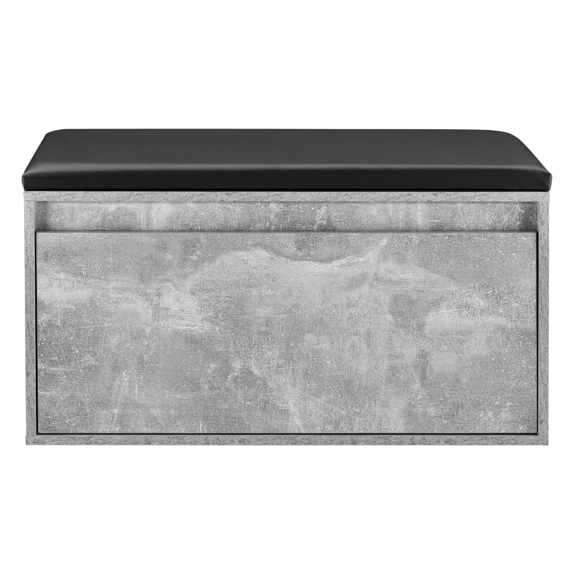 SCHUHBANK Degerfors - Schwarz/Grau, Holzwerkstoff/Kunststoff (39/45/80cm) - [en.casa]