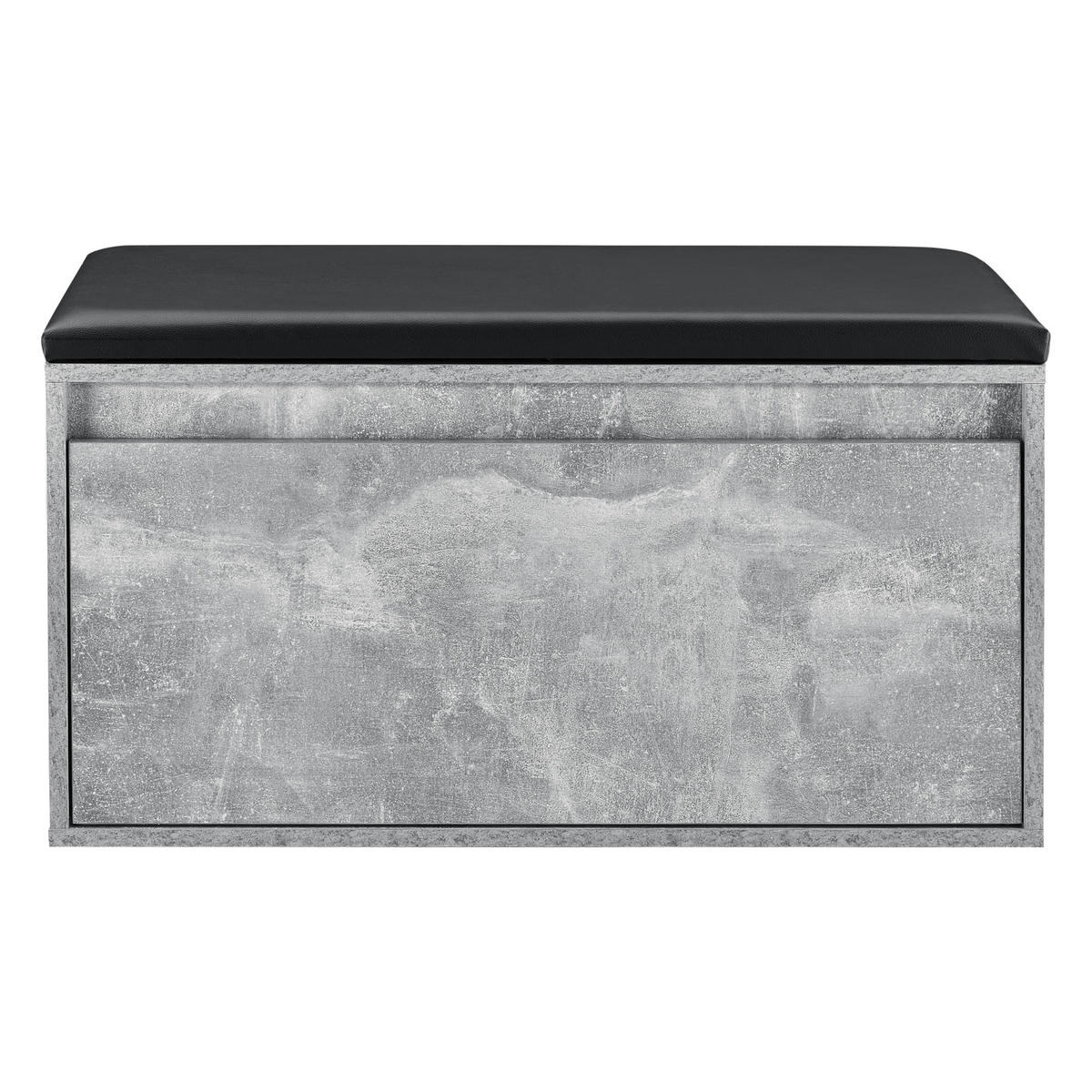 SCHUHBANK Degerfors - Schwarz/Grau, Holzwerkstoff/Kunststoff (39/45/80cm) - [en.casa]
