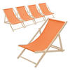 LIEGESTUHL 5er Set Orange - Orange, Holz (57.5/83/100cm) - ECD-Germany