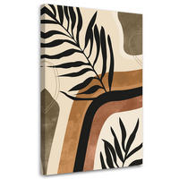 LEINWANDBILD Blätter und Zweige im Boho Stil - Beige, Textil (40/60cm) - Feeby