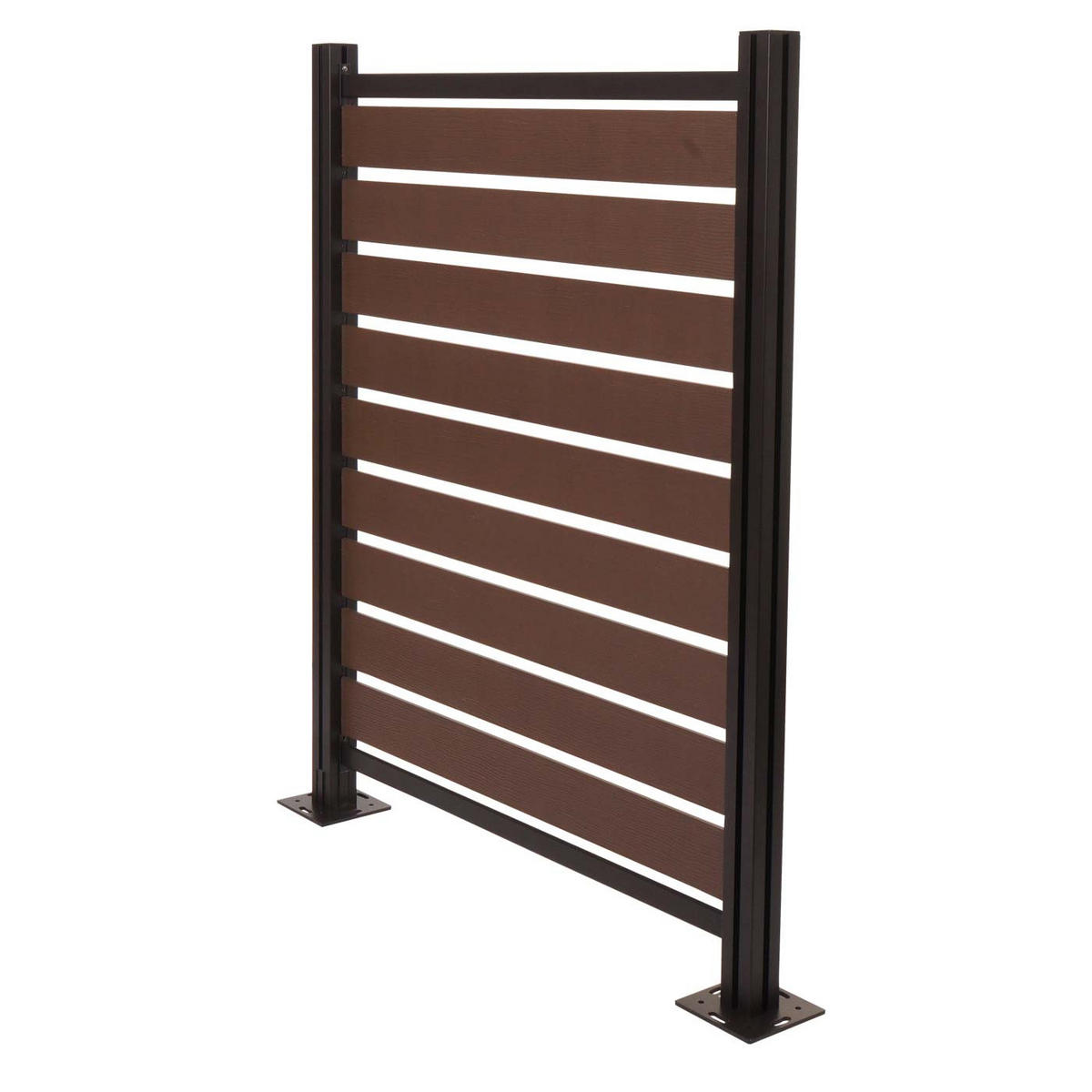 MÜLLTONNEN-ZAUN Alu 130x110x6cm Basis Braun - Braun, Metall (110/130/6cm) - PROREGAL