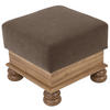 HOCKER Katlin Bezug Flockstoff Eiche rustikal P43 / braun - Braun, Kunststoff (53/45/53cm) - 58aufmkessel