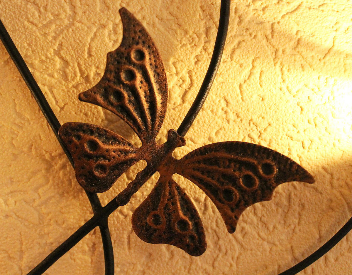 WANDTEELICHTHALTER DOPPELHERZ 65 cm aus Metall - Schwarz, Metall (40cm) - DanDiBo