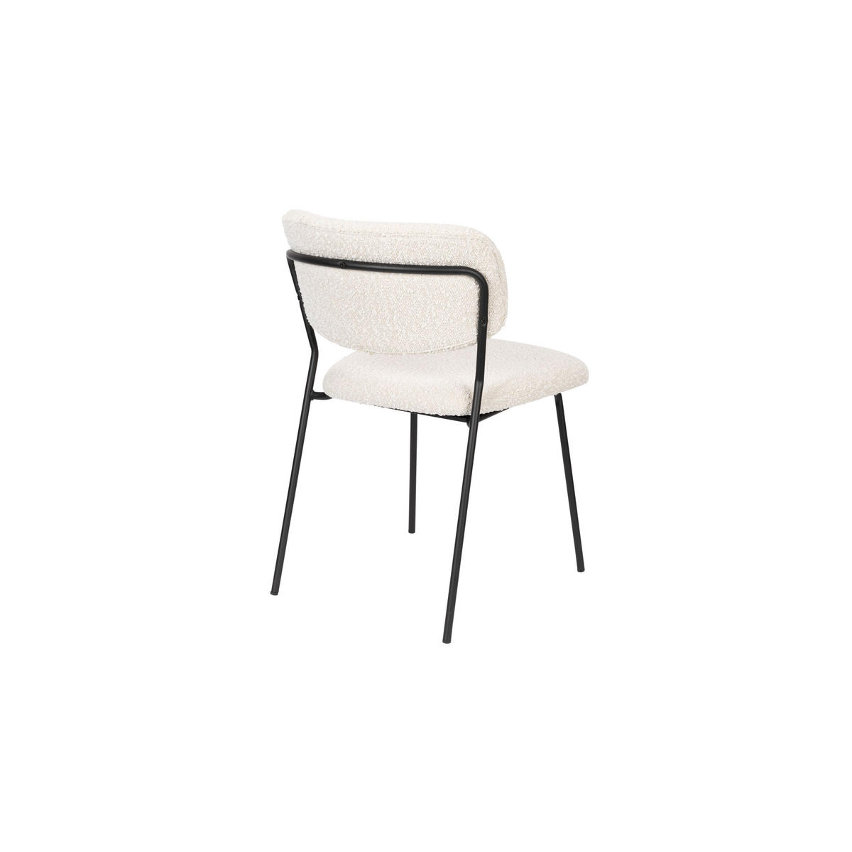 ESSZIMMERSTUHL Jolien Schwarz/ Bouclé - 2 er Set - Weiß, Textil (48/77/56cm) - Housecraft Living