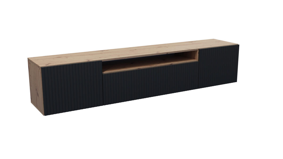 LOWBOARD TILO-W - 200 x 40 x 41 cm - Schwarz/Eiche Artisan, Holzwerkstoff (200/40/41cm) - ALTDECOR