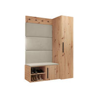 GARDEROBEN-SET Medi II - Beige/Schwarz, Holzwerkstoff/Kunststoff (40/191/50cm) - MIRJAN24