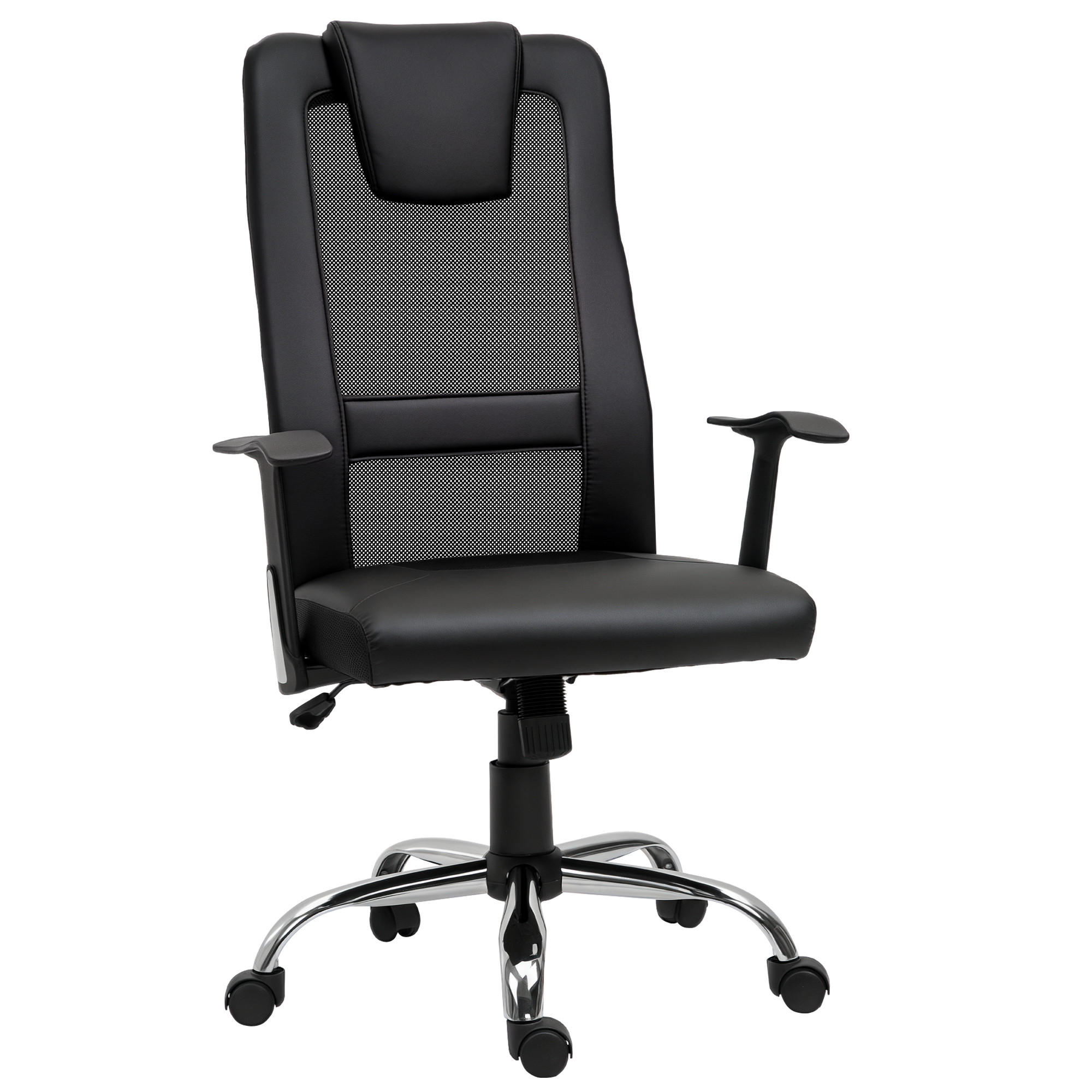 BÜROSTUHL, Drehstuhl, schwarz - Schwarz, Leder (73/118/66cm) - Vinsetto