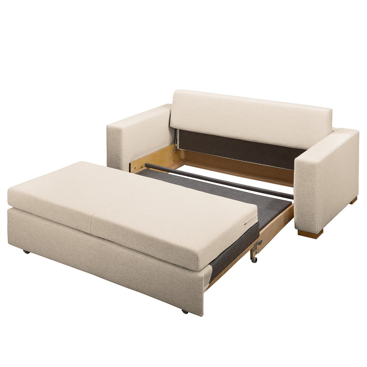 SCHLAFSOFA - Hellbraun/Kaschmir, Textil (173/90/90cm) - home24