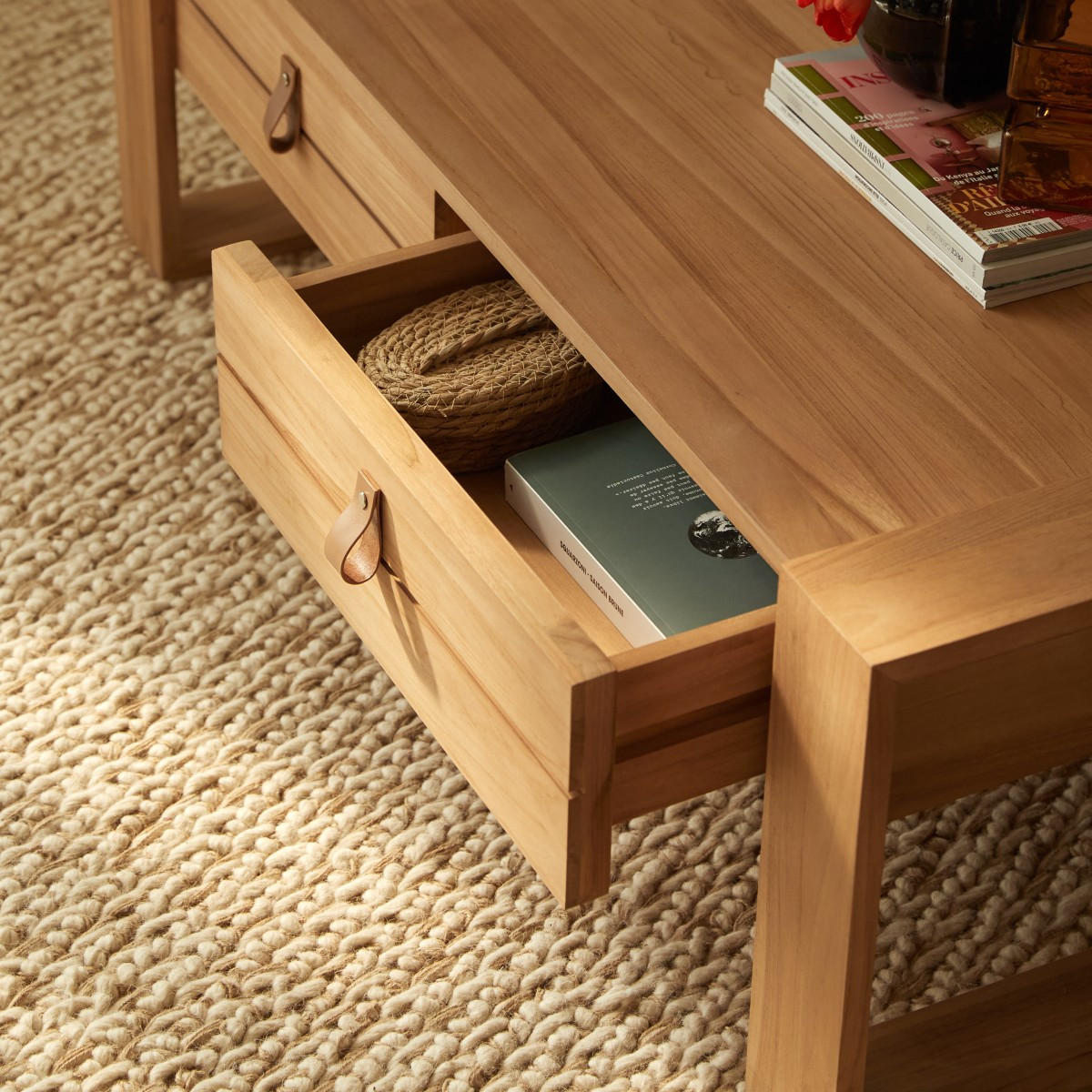 COUCHTISCH Minimalys Natur aus Teak - Naturfarben, Holz (70/120/40cm) - Tikamoon