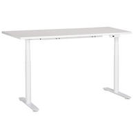 SCHREIBTISCH weiß 160/72 cm elektrisch höhenverstellbar Destin IV - Weiß, Holz (72/160/67cm) - Beliani