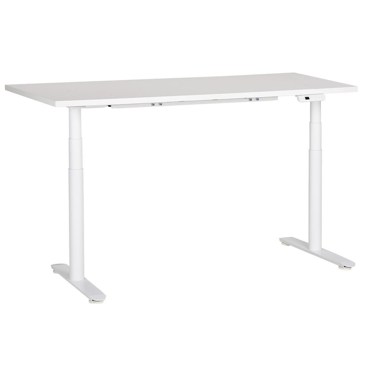 SCHREIBTISCH weiß 160/72 cm elektrisch höhenverstellbar Destin IV - Weiß, Holz (72/160/67cm) - Beliani