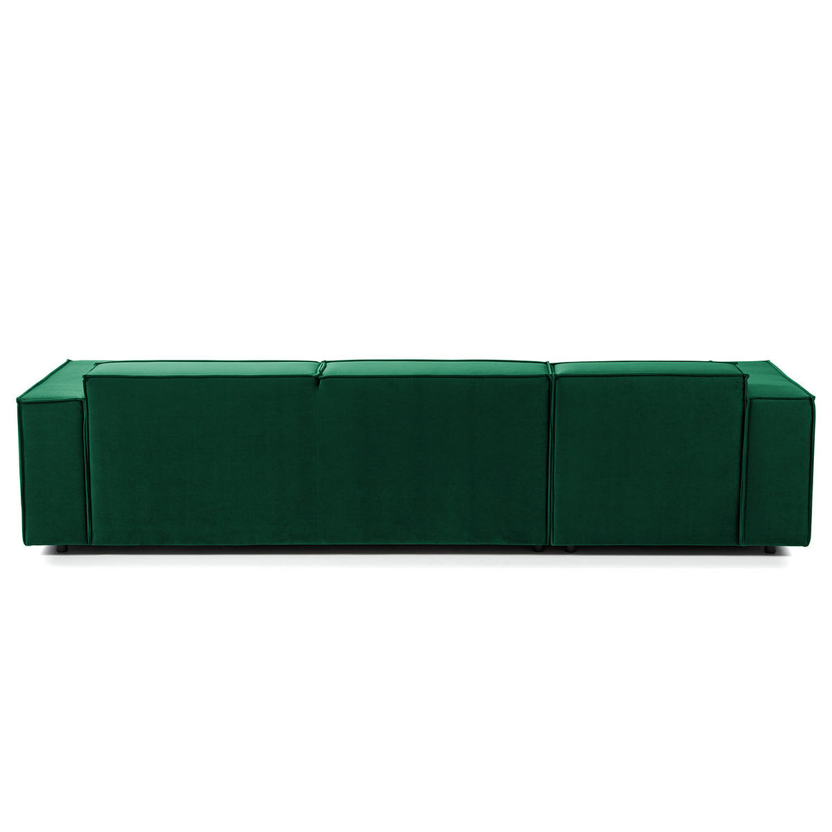 ECKSOFA mit Longchair - Dunkelgrün/Schwarz, Kunststoff/Textil (294/177cm) - home24