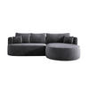 ECKSOFA FIORE L-förm Moderne Ausziehbare Schlaf-Funktion, automatischer Auffaltung, lose Rückenkissen freistehend RECHTS 284x183x82cm Silver - Silberfarben, Holz/Textil (284/183cm) - DomoHome