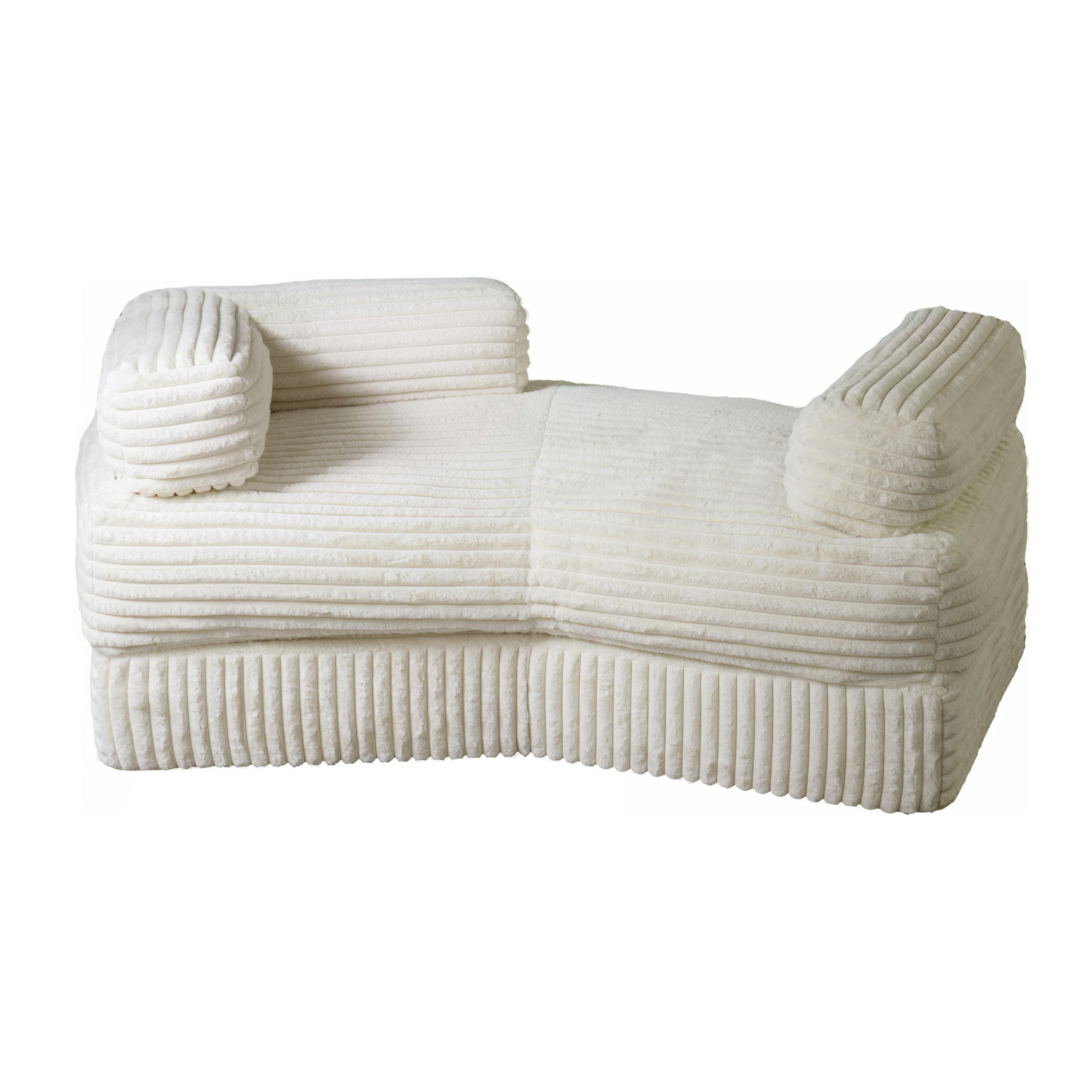 LOUNGE sofa cord Beige - Beige, Textil (218/80/90cm) - Vercart