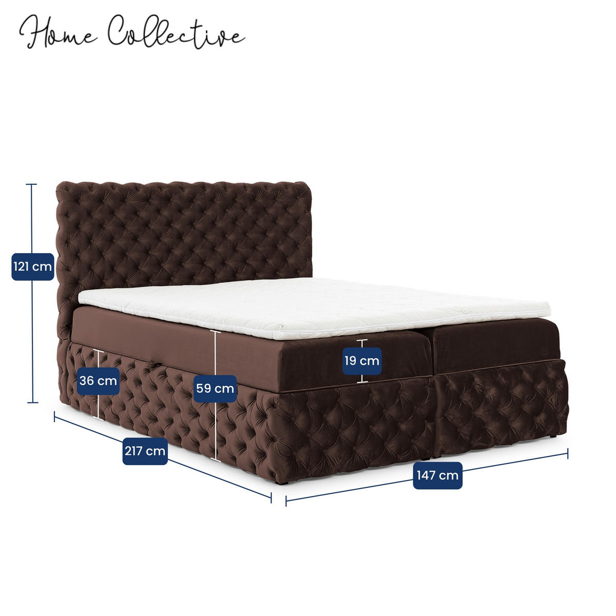 BOXBETT mit zwei Stauraum 140x200 cm in Braun - Braun, Textil (140/200cm) - Home Collective