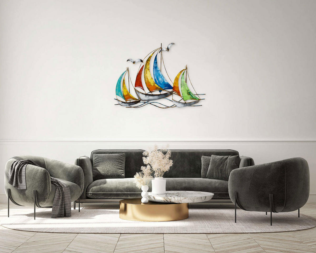 WANDDEKO Bunt 100/75 cm - Multicolor, Metall (2.6/75/3cm) - KUNSTLOFT