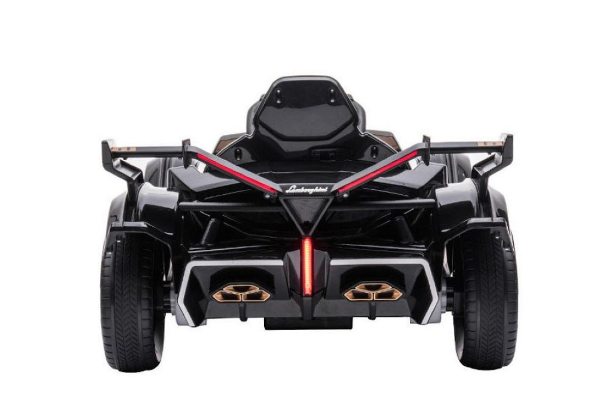 KINDER ELEKTROAUTO Lamborghini V12 Vision Gran Turismo schwarz Fernbedienung, MP3-Anschluss, Musikfunktion, Batterieanzeige - Schwarz, Kunststoff (117/66/50cm) - Es-Toys