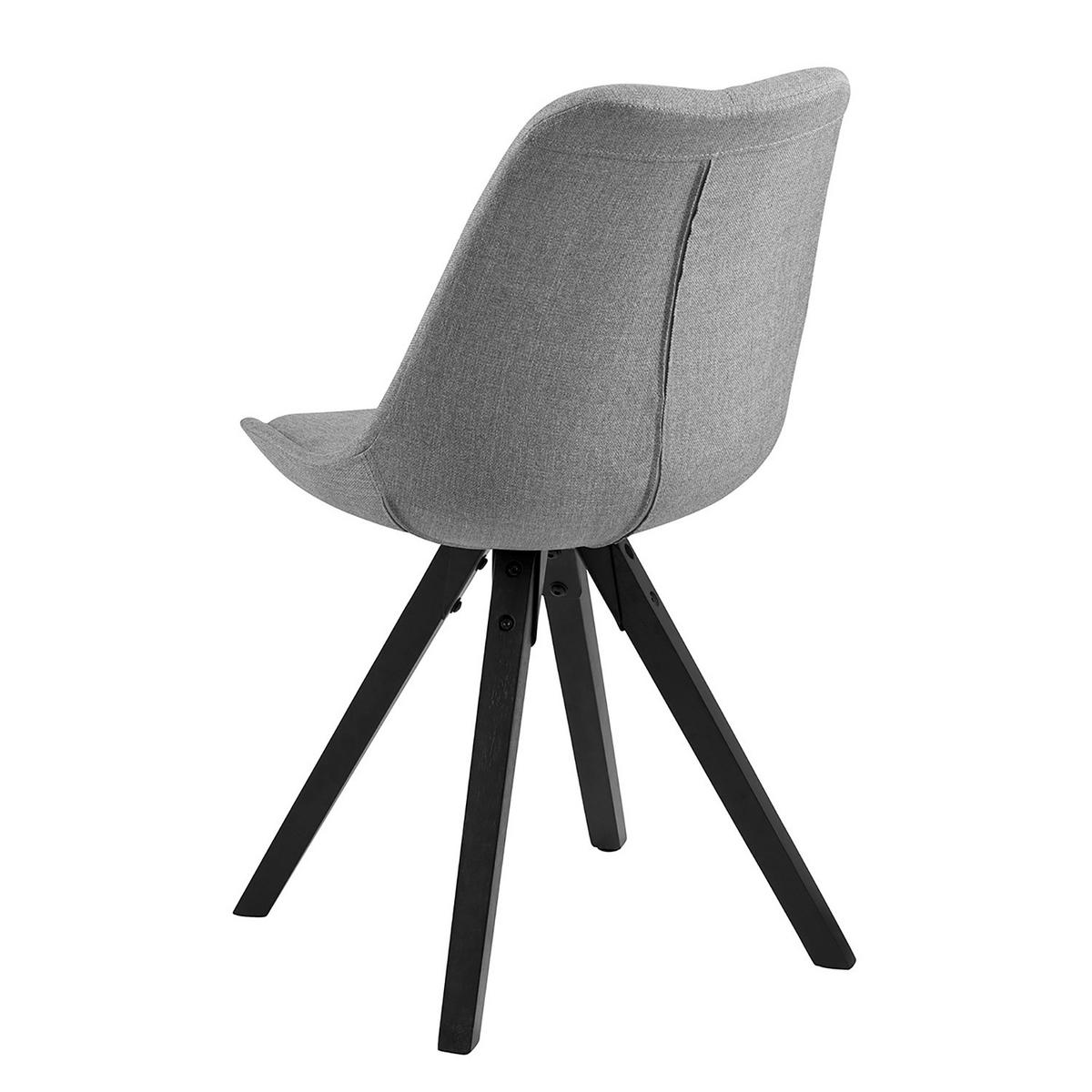 POLSTERSTUHL-SET - Schwarz/Grau, Holz/Textil (49/85/55cm) - home24