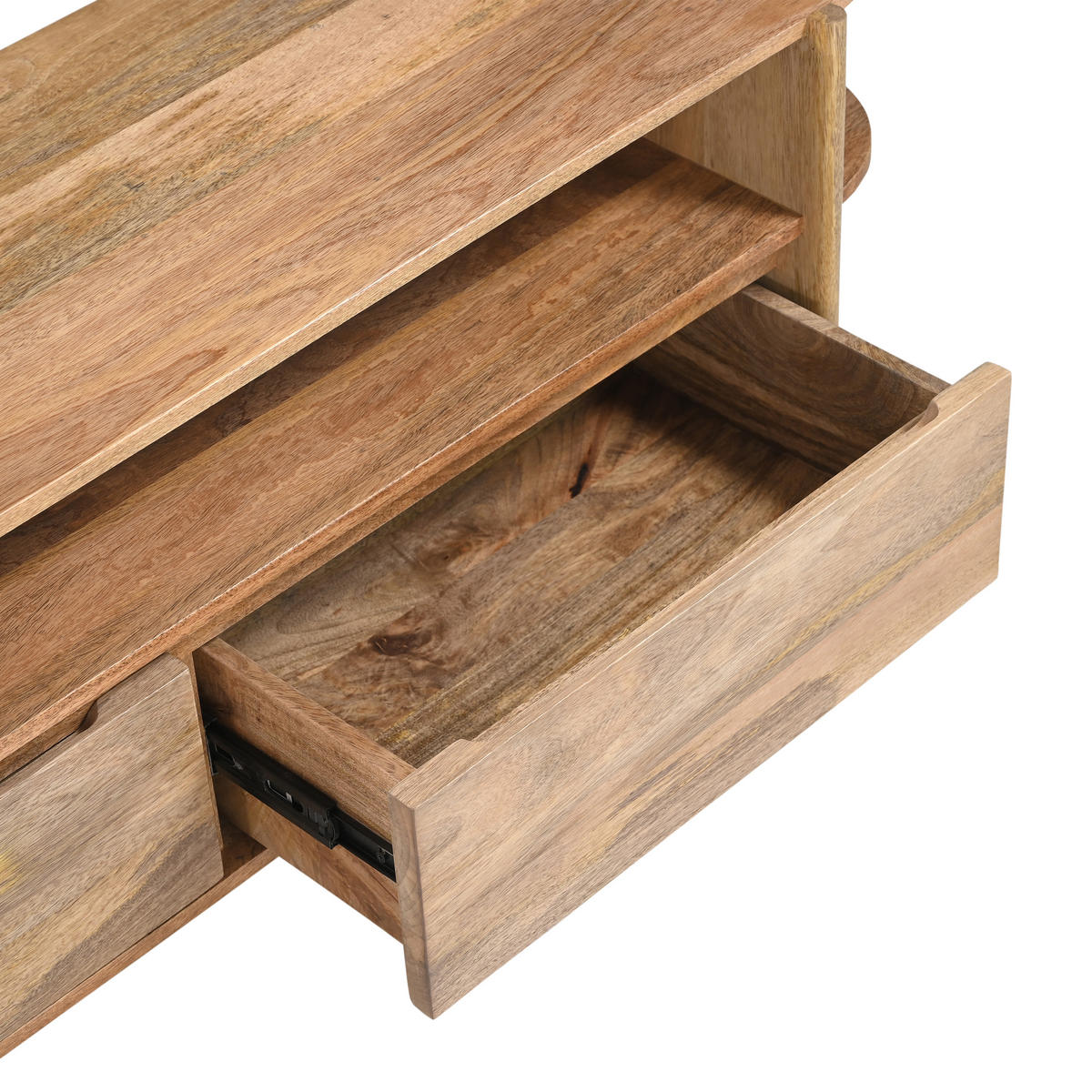 TV Board Jade Mangoholz 200 cm / 40 cm Natur - Naturfarben, Holz (200/50/40cm) - Villa Möbel
