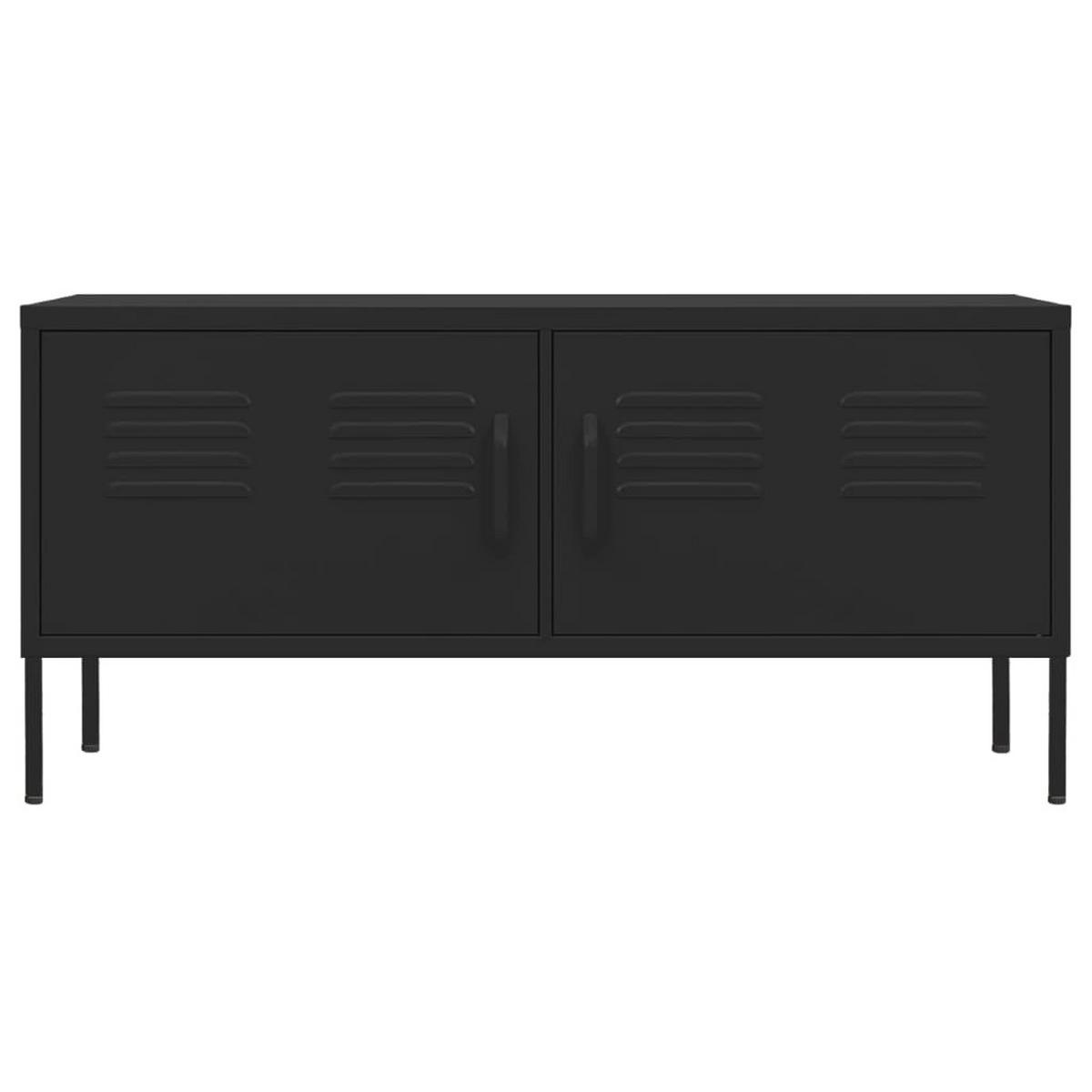TV-SCHRANK Schwarz 105/35/50 Cm Stahl - Schwarz, Metall (105/50/35cm) - vidaXL