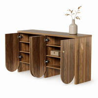 SIDEBOARD aus MDF 147x40x80 cm in Walnussoptik mit 4 Türen und verstellbaren Einlegeböden - Walnussfarben, Holzwerkstoff (147/80/40cm) - IVMEU