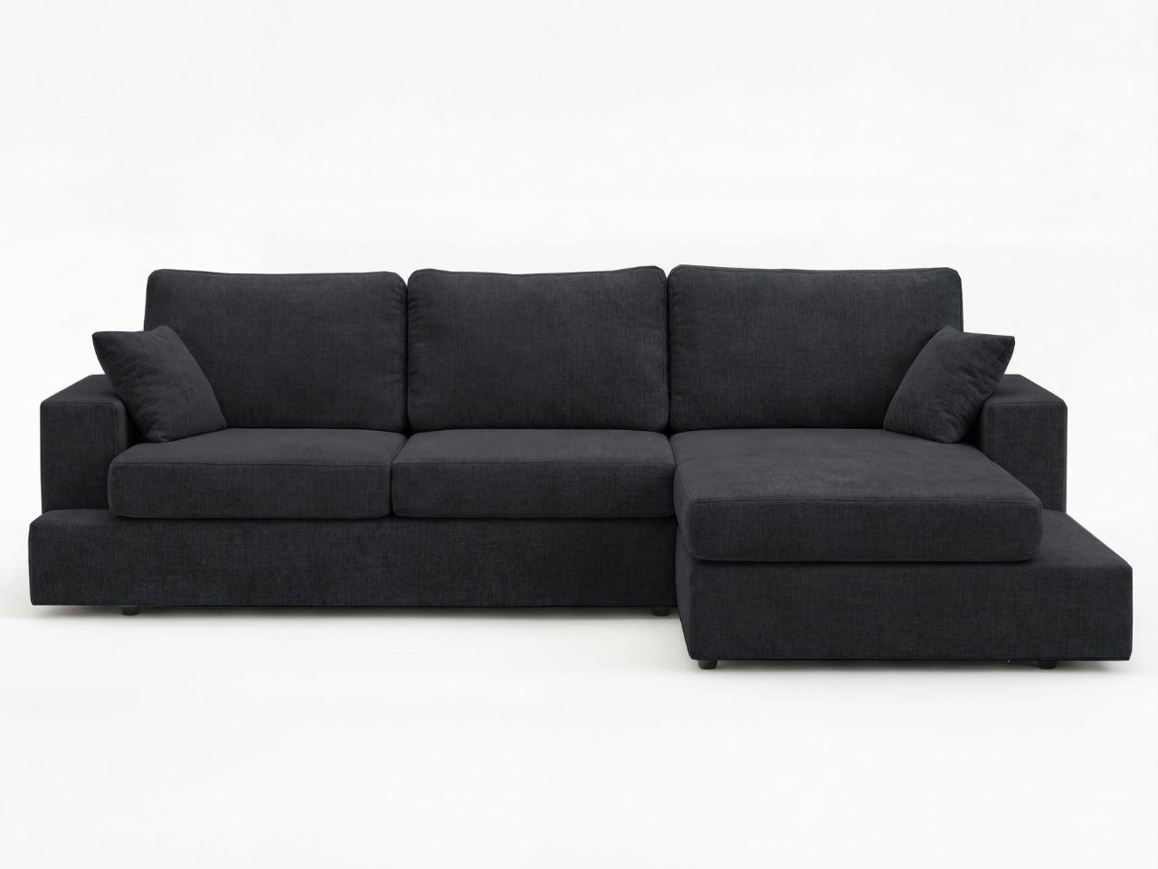 Graingold Ecksofa Schwarz 260x165 cm