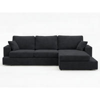 ECKSOFA Nesto Schwarz Rechts - Schwarz, Holz/Textil (165/260cm) - Graingold