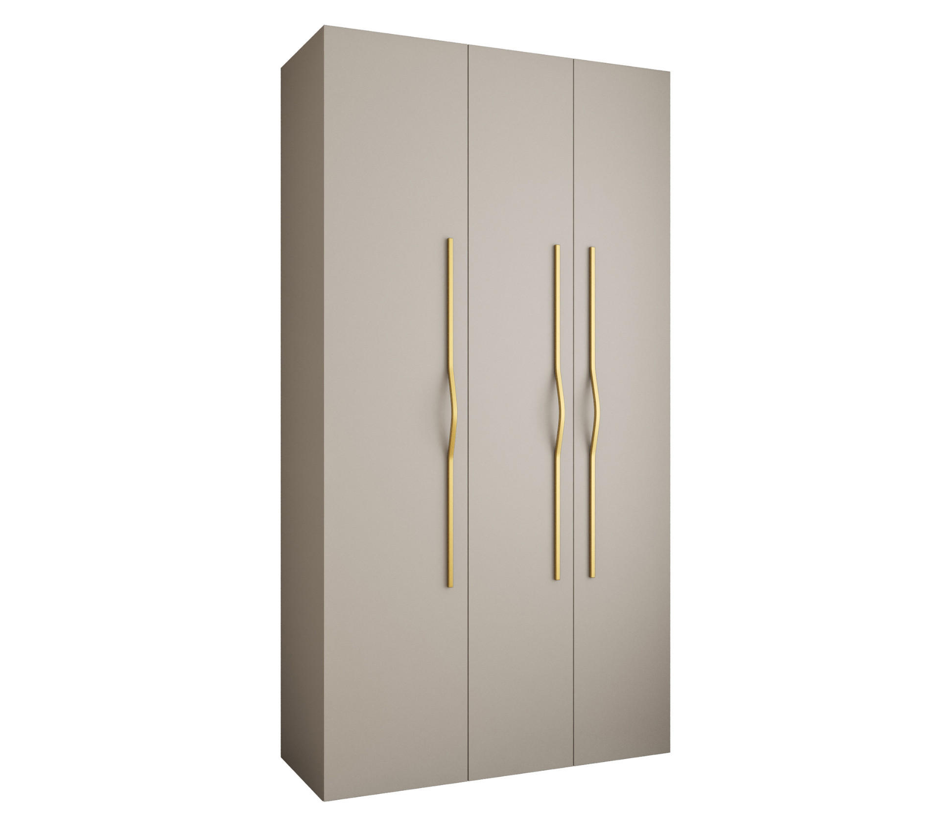 DREHTÜRENSCHRANK 245,5/130/50 3-türig - Kaschmir/Goldfarben, Holz/Metall (130/245.5/50cm) - Abiks Möbel