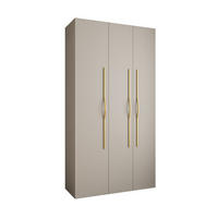 DREHTÜRENSCHRANK 245,5/130/50 3-türig - Kaschmir/Goldfarben, Holz/Metall (130/245.5/50cm) - Abiks Möbel