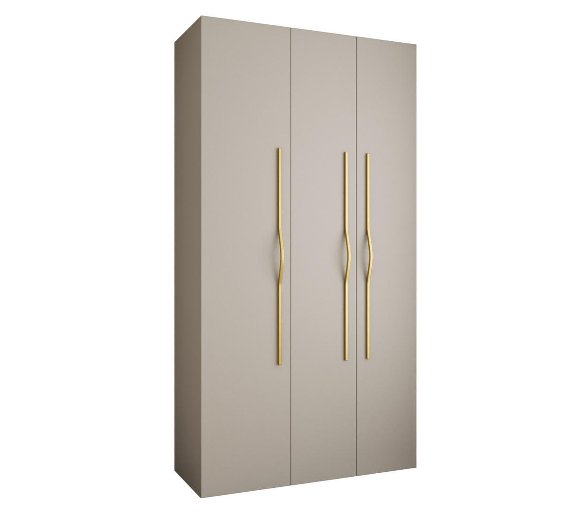 DREHTÜRENSCHRANK 245,5/130/50 3-türig - Kaschmir/Goldfarben, Holz/Metall (130/245.5/50cm) - Abiks Möbel