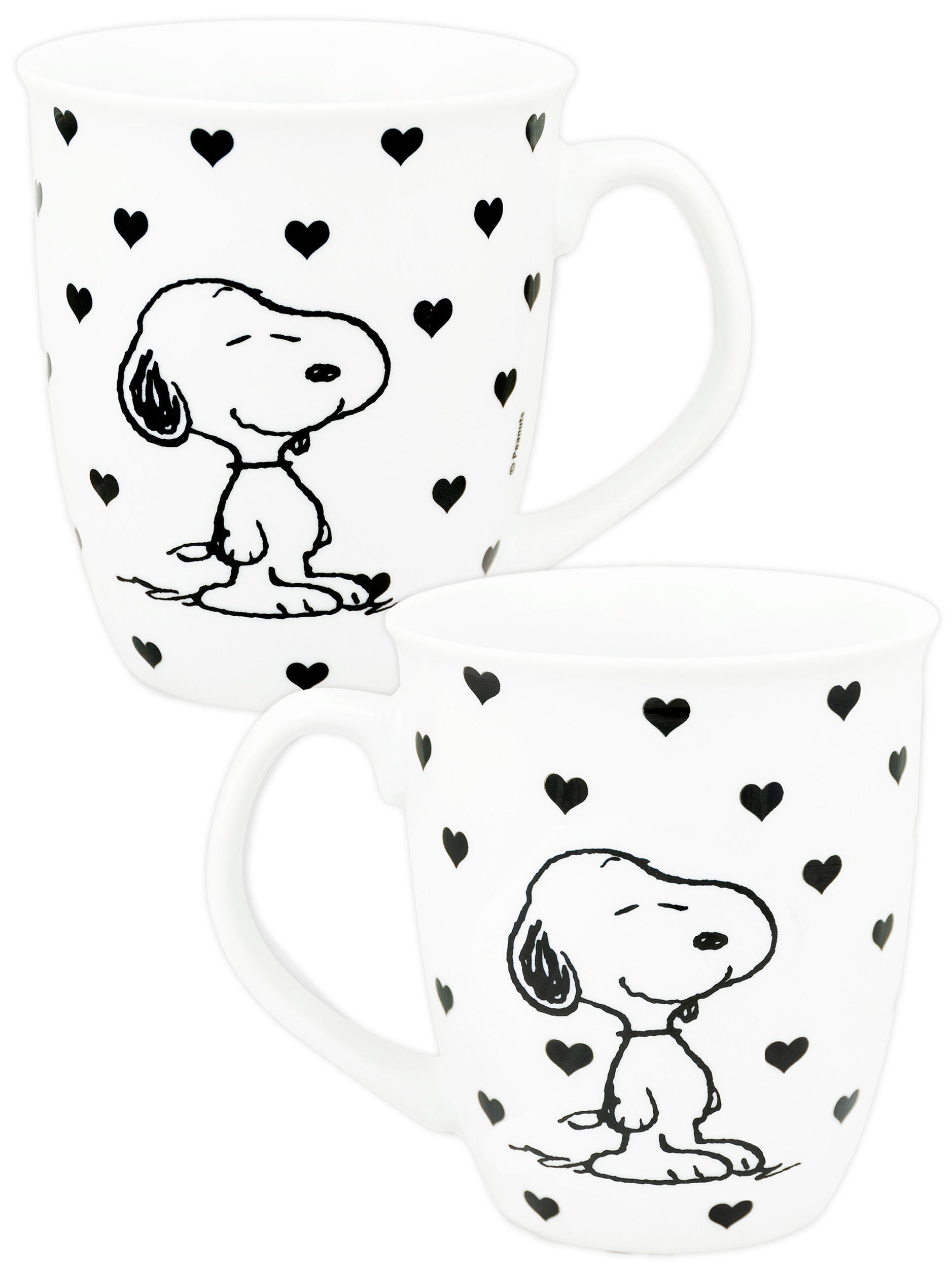 KAFFEEBECHER The Peanuts Snoopy Herzen Weiß 280 ml - Multicolor, Keramik (0.28L) - United Labels