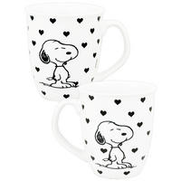 KAFFEEBECHER The Peanuts Snoopy Herzen Weiß 280 ml - Multicolor, Keramik (0.28L) - United Labels