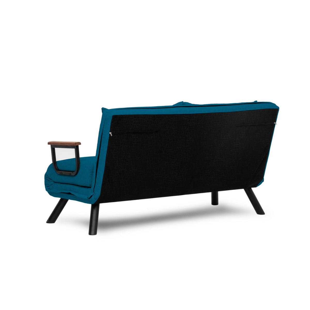 SCHLAFSOFA für 2 Personen mit Stoffbezug und Metallfüßen 133/50/41 cm - Grün, Metall (50/41/133cm) - Calicosy