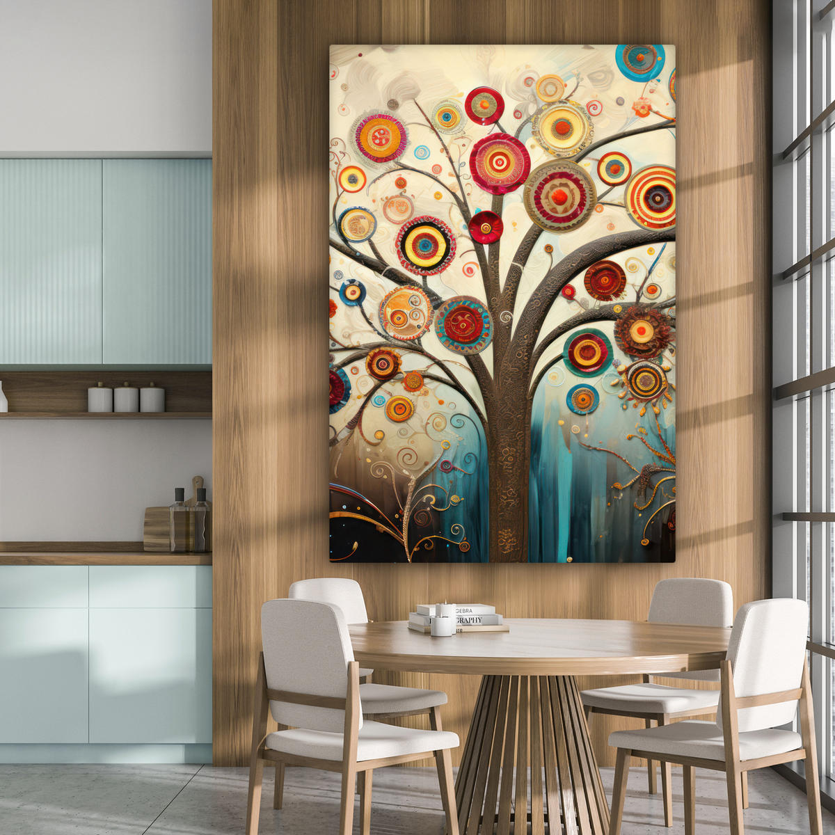 LEINWANDBILD Baum - Baum des Lebens - Farbe Deko Groß 90x140 cm - Braun, Textil (90/140cm) - MuchoWow