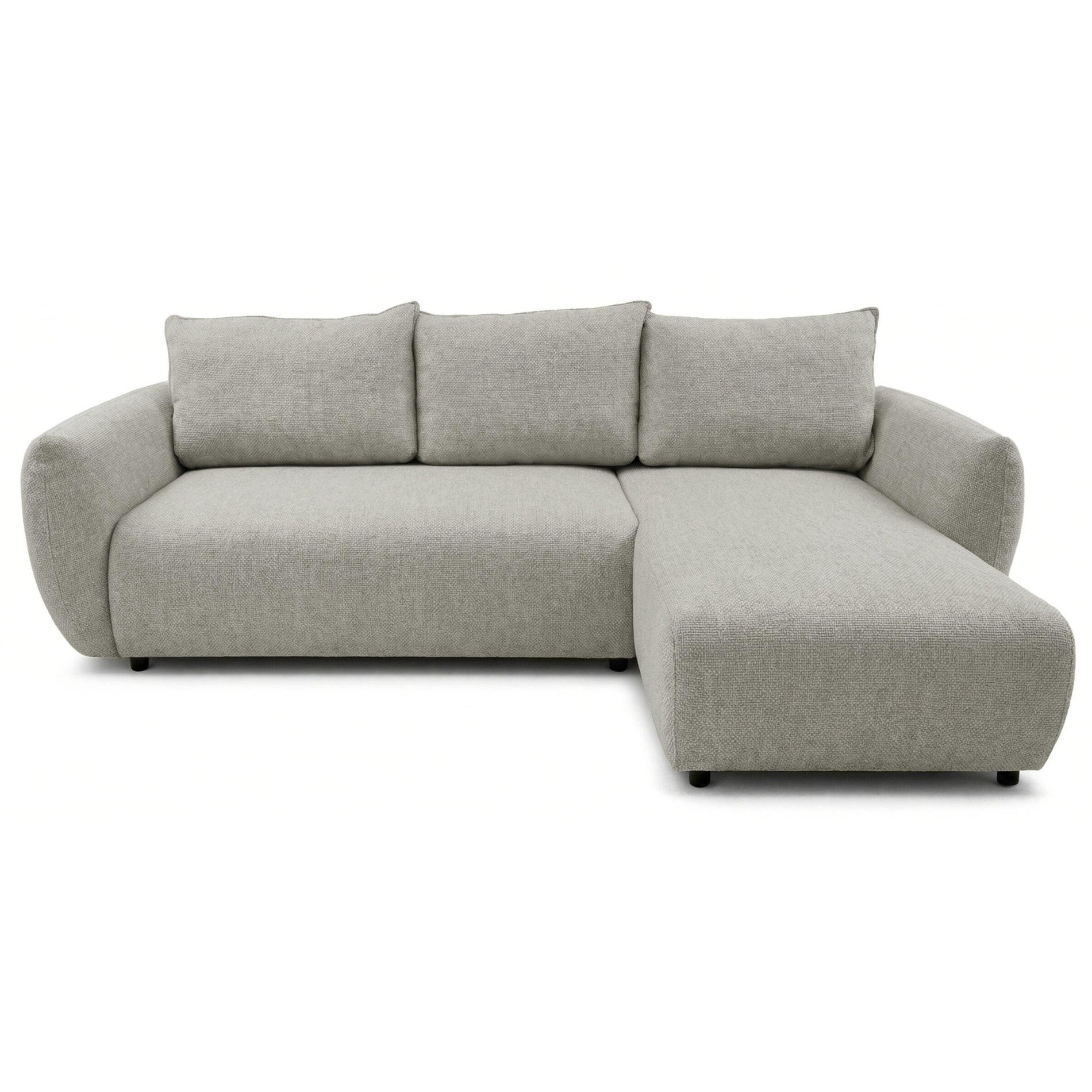 ROHOVÁ POHOVKA Zordo Šedobéžový Žinylka Pravá Se Dvoma Úložnými Prostory - černá/šedohnědá, textil/plast (170/256cm) - Selsey