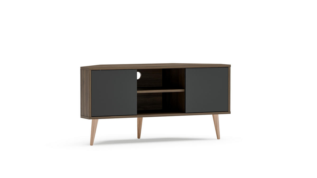 TV-ELEMENT Lesson Walnuss Schwarz - Walnussfarben, Holzwerkstoff (120/59.8/45cm) - Decorotika