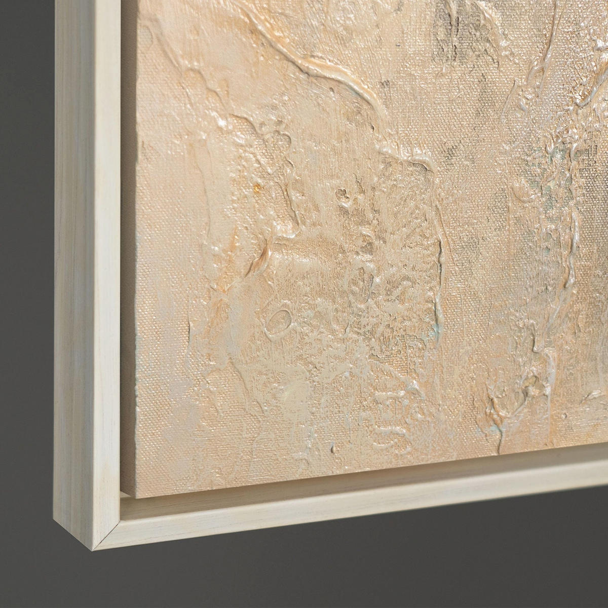 GEMÄLDE Schleier der Zärtlichkeit Schattenfugenrahmen Beige 120x80 cm - Beige, Holz (120/80cm) - YS-art gallery