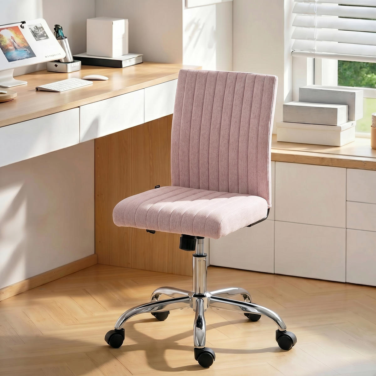 BÜROSTUHL Rosa 43/56/89-99 cm - Pink, Textil (56/99/43cm) - PANGIVO